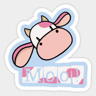 Strawberry cow moo Sticker